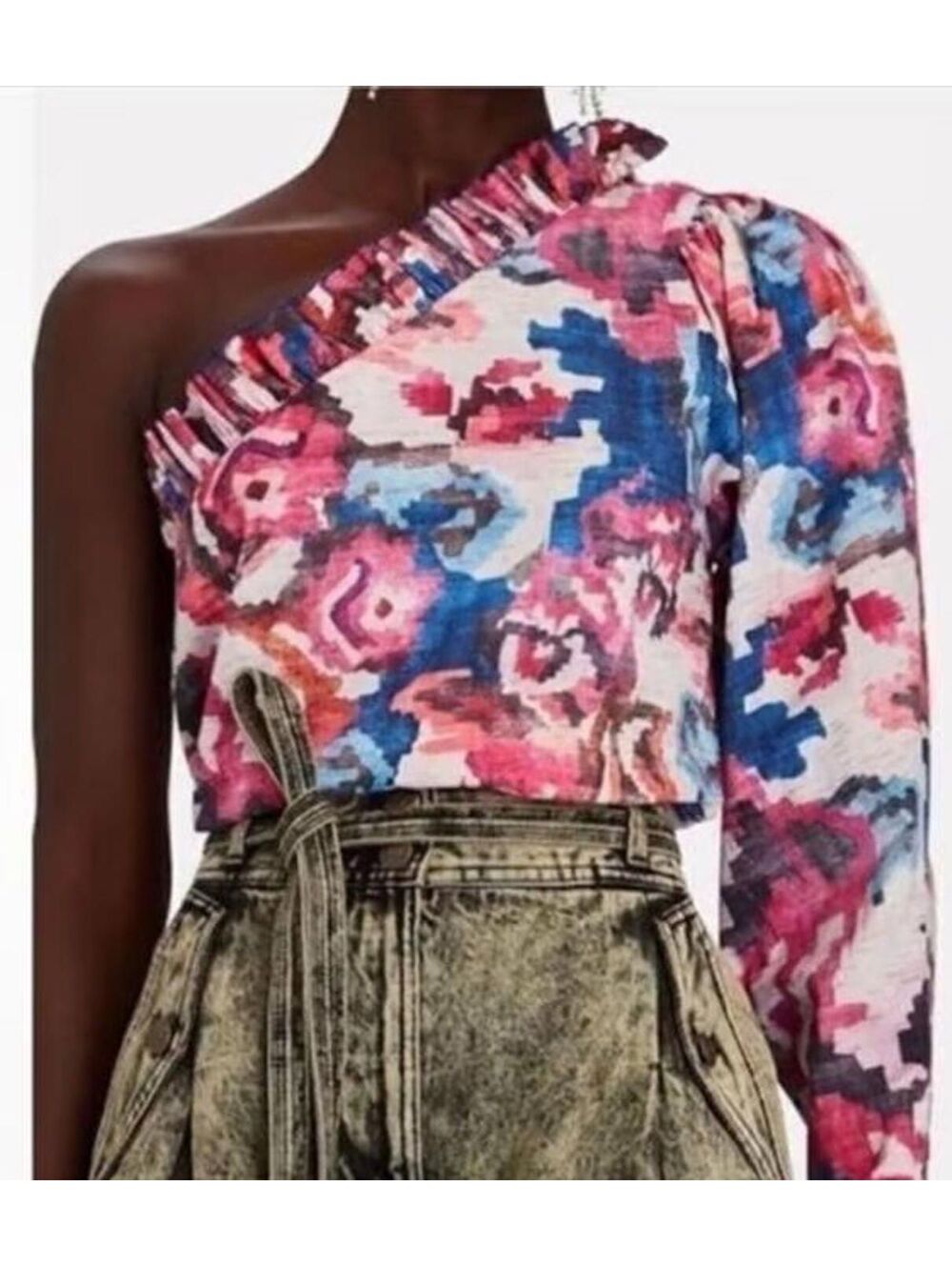 Chufy Alin Memories of Ancient Romania One Shoulder Floral Top XS